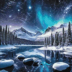 WIZARDI DIAMNOND PAINTING Magical Northern Lights