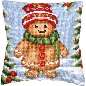 VERVACO Cross stitch cushion kit Gingerbread guy PN-0214122