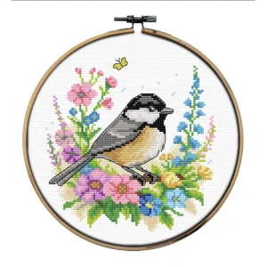 ORCHIDEA Counted Cross Stitch Kit with Hoop Included Bird 7982