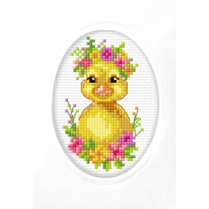 ORCHIDEA Cross stitch Handmade card Duckling 6328