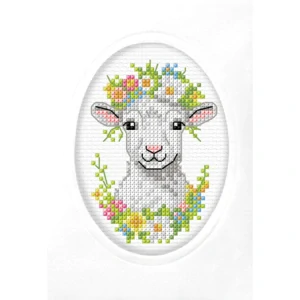 ORCHIDEA Cross stitch Handmade card Sheep 6330