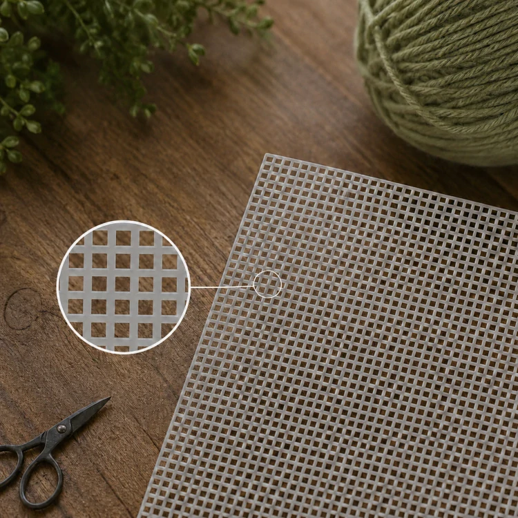 WIZARDI-MESH Plastová AIDA 7ct - průhledná