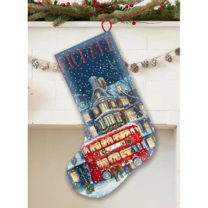LETISTITCH London Christmas Bus Stocking L10-003